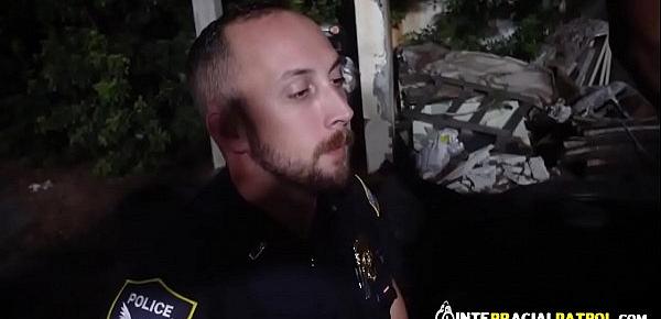  Gay Horny Cops have wild sex with Black suspect in an alley.